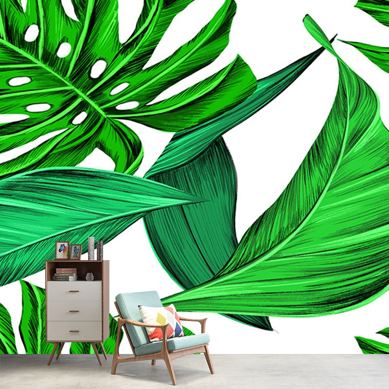 Botanical Illustration Mural Wallpaper Moisture-Resistant Wall Covering for Bedroom