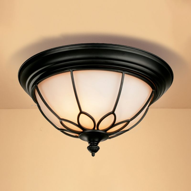 Glass Bowl Shape Flush Mount Light Fixture Simple Flush Mount Lamp