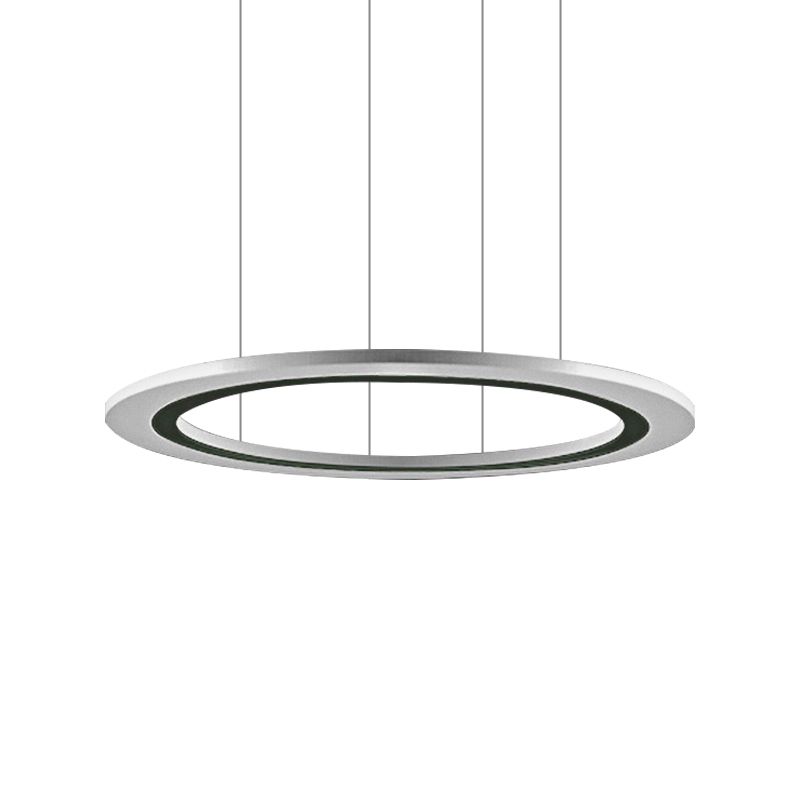 Circular Chandelier Pendant Simplicity Acrylic LED 1/2/3-Light Living Room Suspension Lamp in Warm/White Light with DIY Design