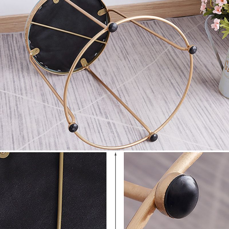 Modern Standard Round Whole Colored Velvet Metal Frame Fade Resistant Ottoman