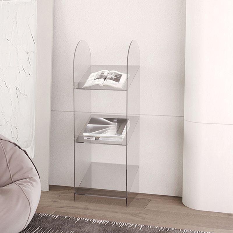 Modern Open Back Standard Bookshelf Acrylic Bookcase with Shelves