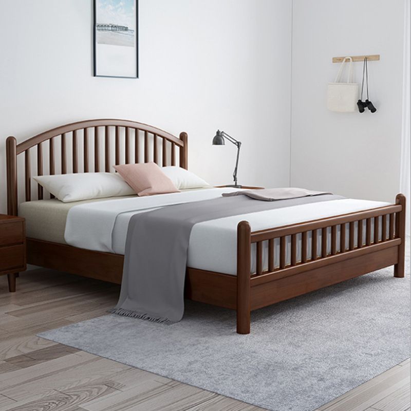 84.65 inch Wide Scandinavian Bed Solid Wood Bed Frame with Headboard