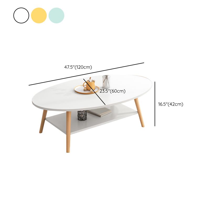 Minimalistic Single Coffee Table Wood Contemporary Cocktail Table with Shelf