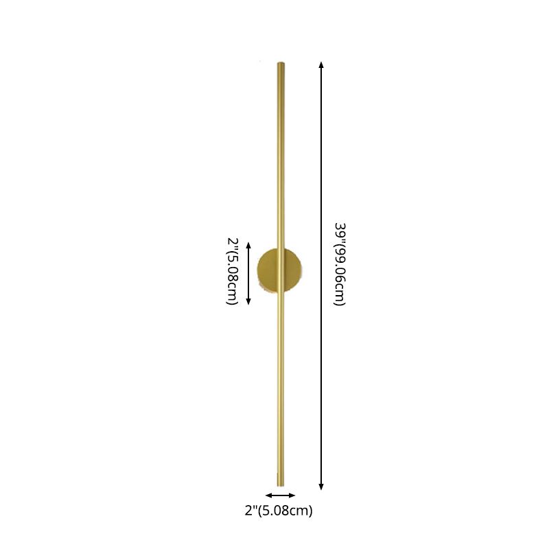 Gold 1 Light LED Wall Sconce Modern Acrylic Linear Wall Lighting for Living Room