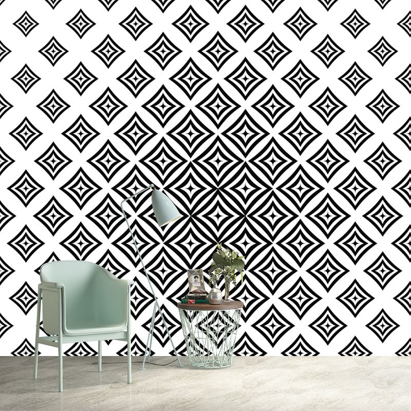 Geometry Pattern Mural Environment Friendly Wall Covering for Dining Room