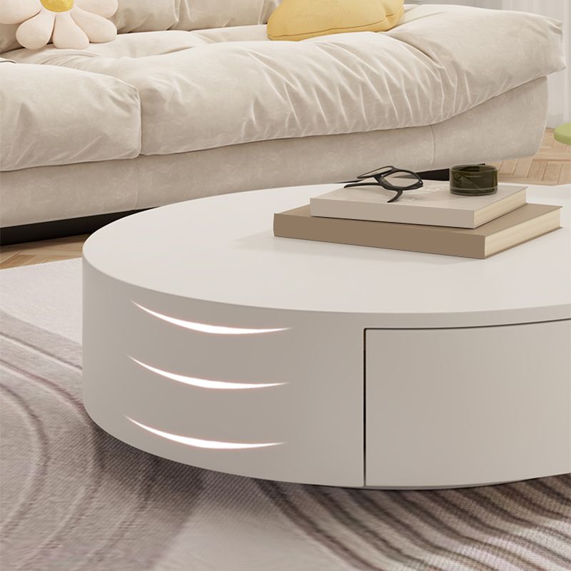 White Coffee Table Wooden 2 Piece Nesting Tables with Storage Drawer