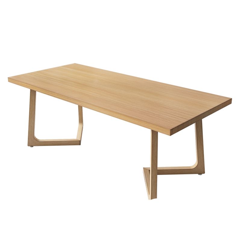 Natural Dining Table Contemporary Style Solid Wood Rectangle Dinner Table