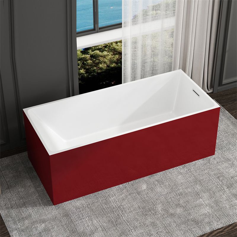 Modern Style Freestanding Bath Tub Stone Bathtub with Overflow Trim