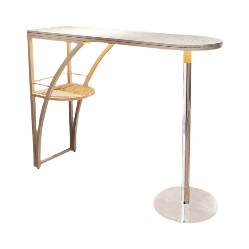 Glam Style 41.3"H Bar Table Faux Marble White Top Specialty Bistro Table