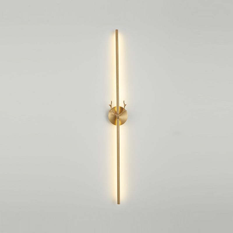 Contemporary LED Wall Sconce Thin-Line Sconce Lighting with Brass for Bedroom