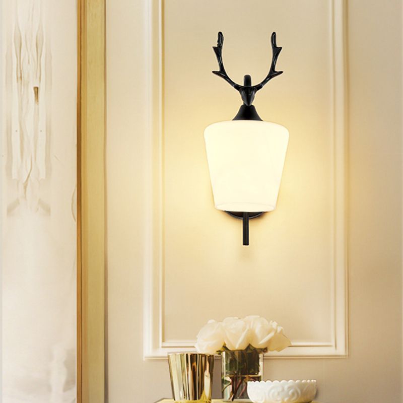 Modern Vanity Lighting Antlers Wall Light Fixture with Glass for Bathroom