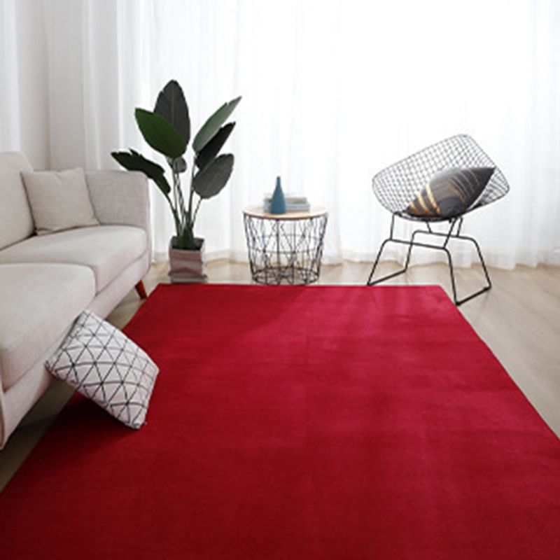 Blue Solid Color Indoor Carpet Polyester Casual Rug Washable Carpet for Home Decor