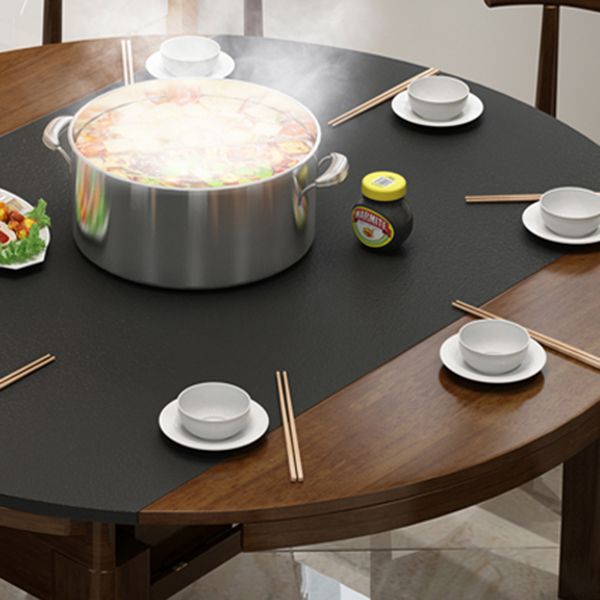 Stone Drop-Leaf Table Contemporary Style Dining Site Table with 4 Legs