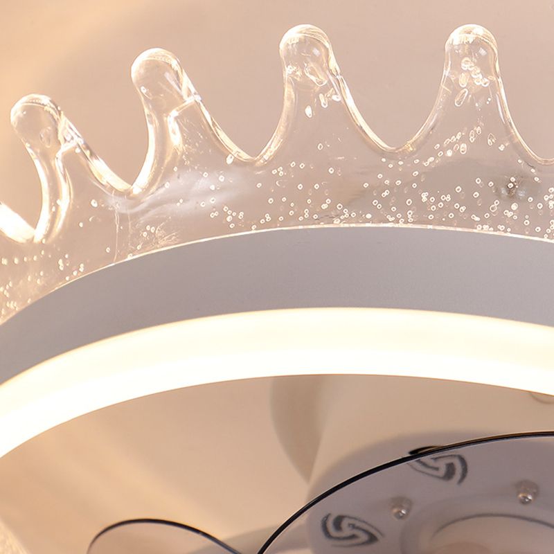 Minimalist LED Ceiling Fan Light Circular Semi Flush Ceiling Light with Acrylic Shade
