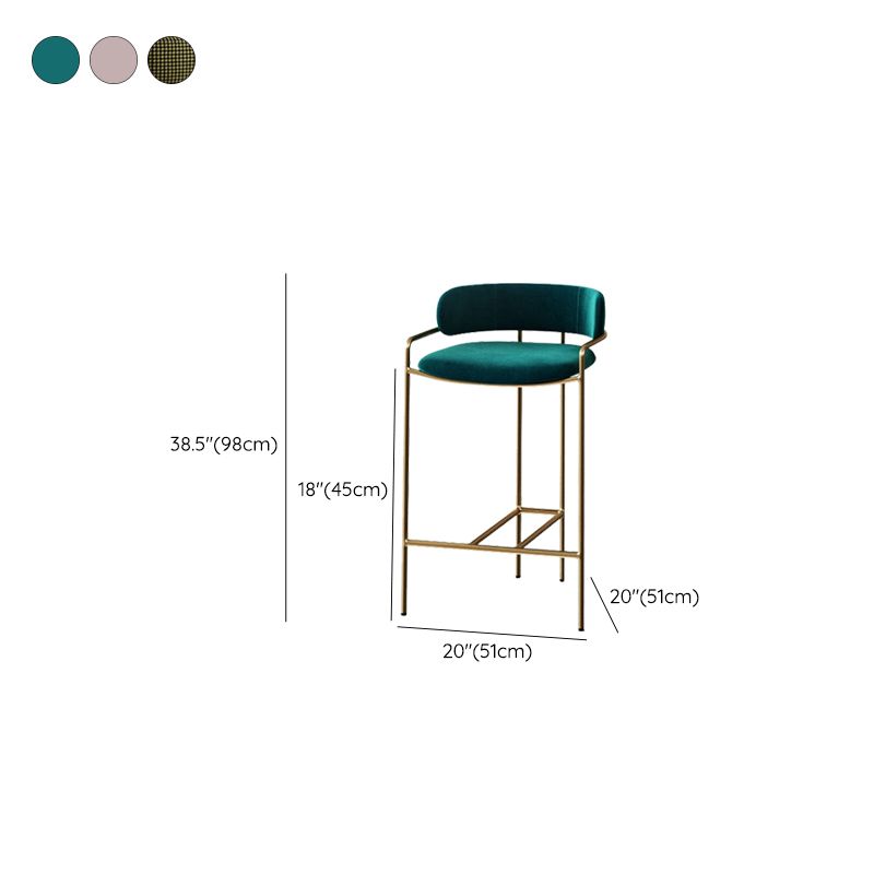 Glam Bar Stool Backrest Upholstered Counter Stool for Bristol