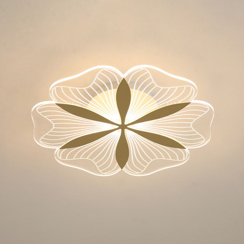 Modern Style Flower Shade Ceiling Lamp Metal 1 Headed Ceiling Lighting for Restaurant