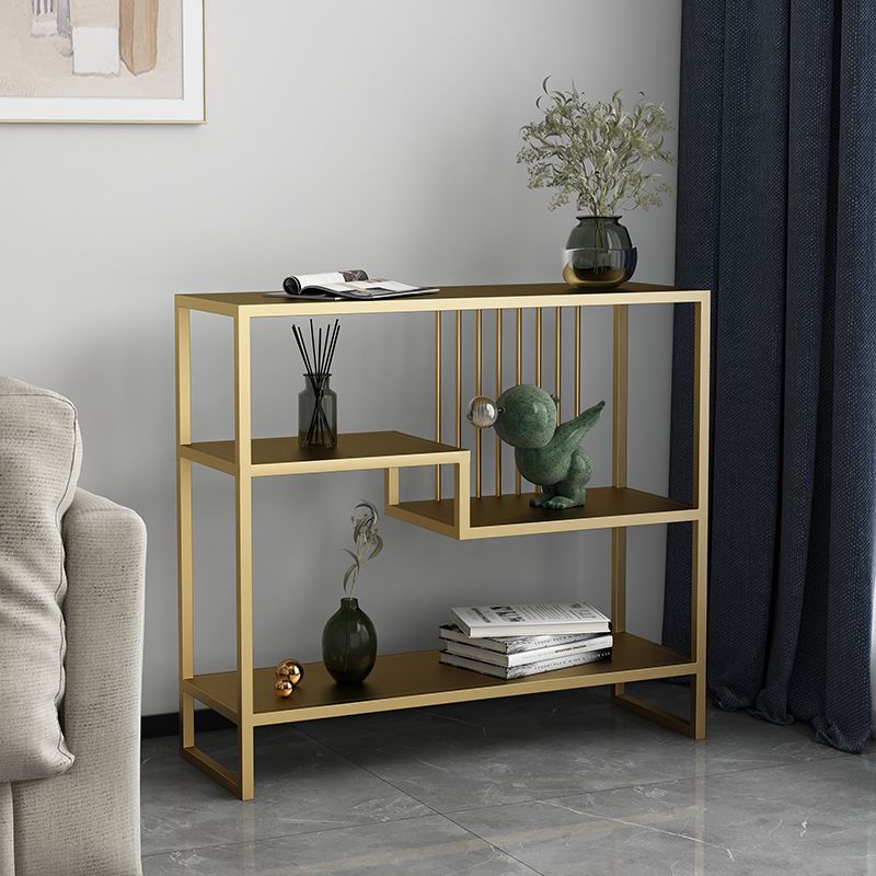 Modern Style Etagere Bookcase Open Back Metal Home Bookshelf