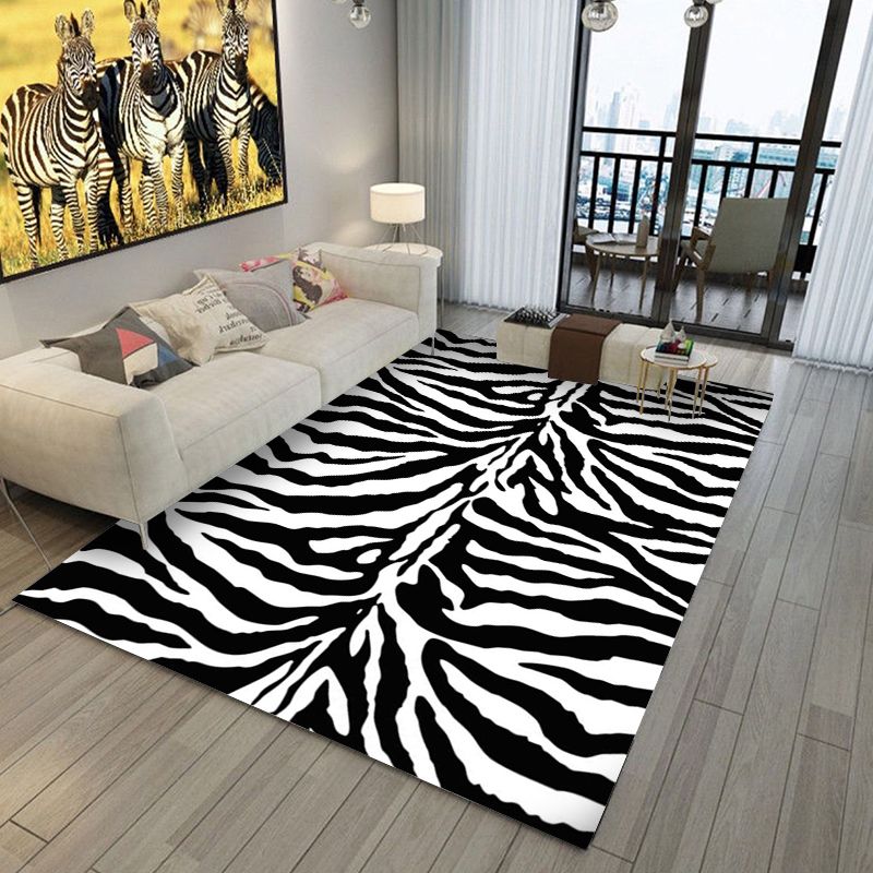 Natural Leopard Printed Rug Polyester Indoor Carpet Non-Slip Backing Area Carpet for Living Room