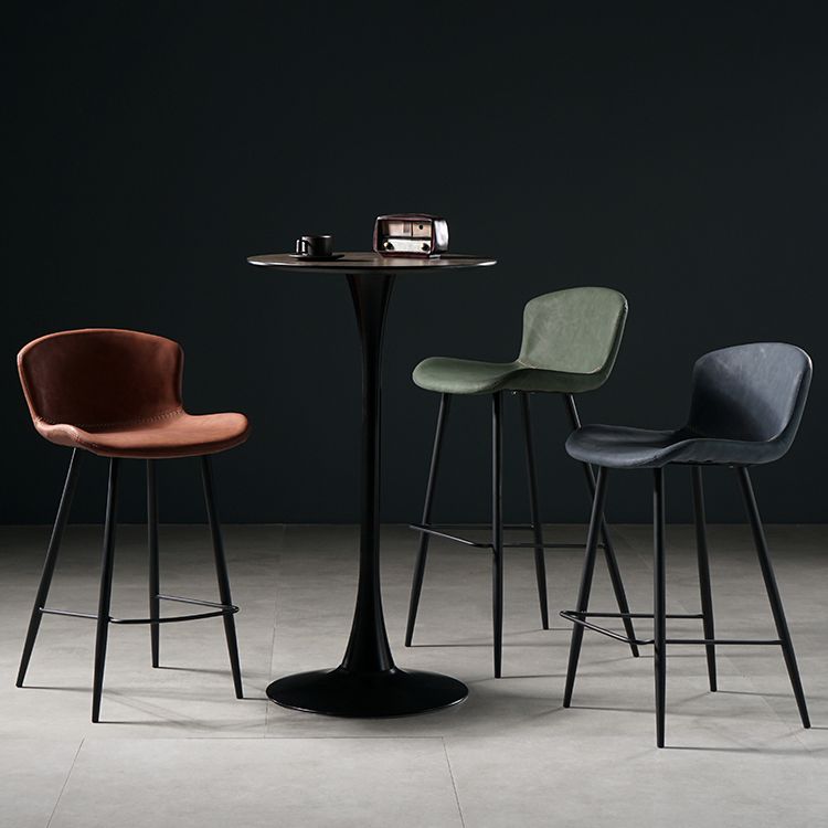 Contemporary Bar-stool PU Leather Counter Bar Stool for Kitchen Bar with Metal Legs