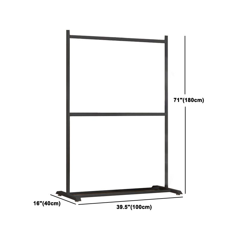 Contemporary Style Armoire Black Metal Open Armoire for Bedroom