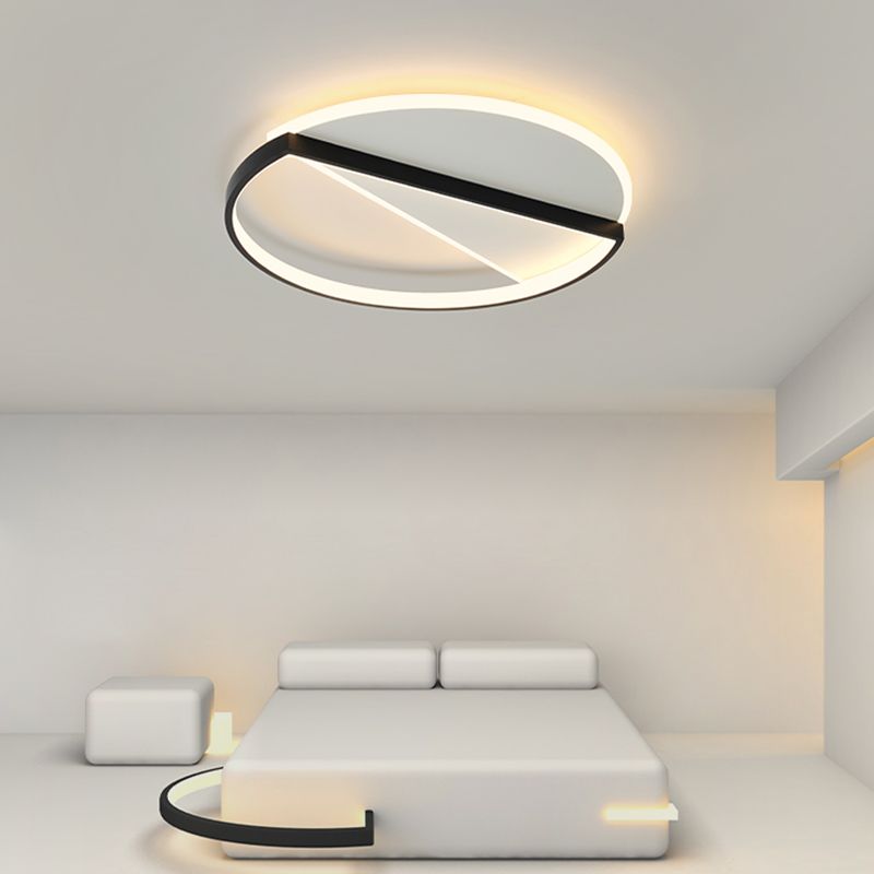 Acrylic Geometric LED Ceiling Fixture in Modern Minimalist Style Lacquered Iron Indoor Flush Mount