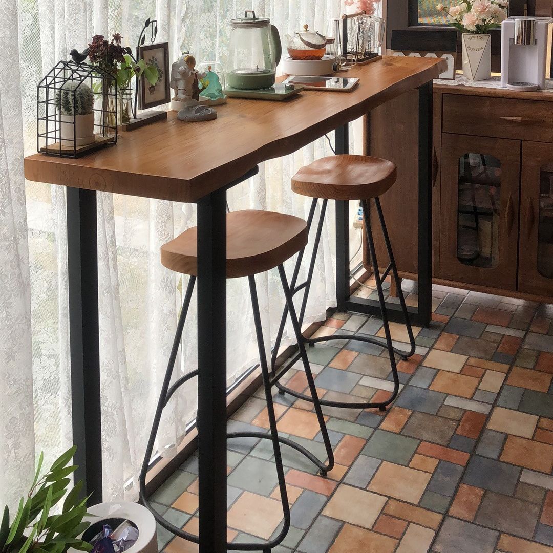 Rectangle Pub Table Modern Bar Height Solid Wood Bar Table for Indoor