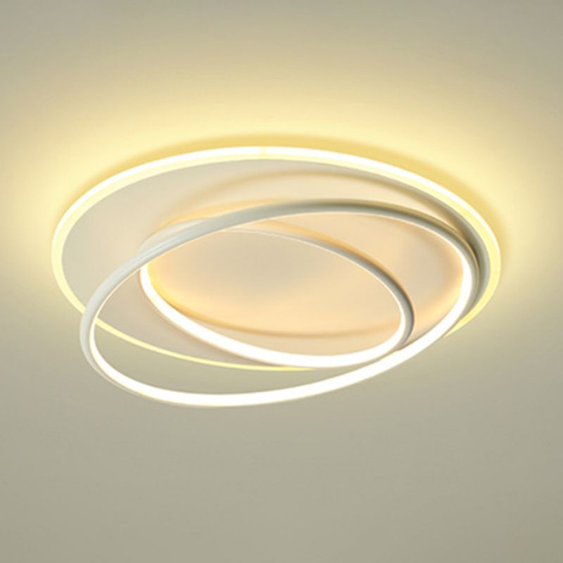 Lámpara de montaje empotrado de anillo de estilo simple, luz LED metálica de montaje empotrado de techo para dormitorio