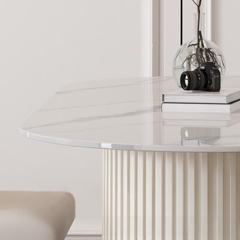 Traditional Luxury Dining Table with White Marble Oval Dining Table for Home