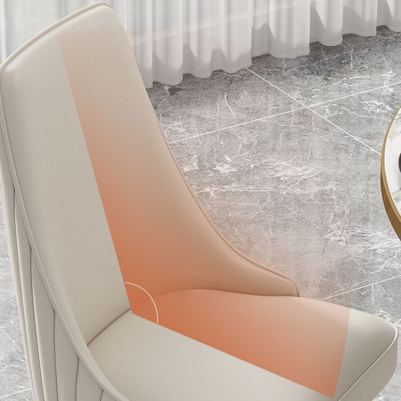 Glam Style Dining Chair Leather Parsons Dining Chair for Home