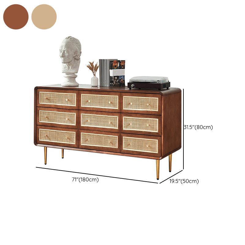 Solid Wood Storage Chest Dresser Traditional Chest for Bedroom