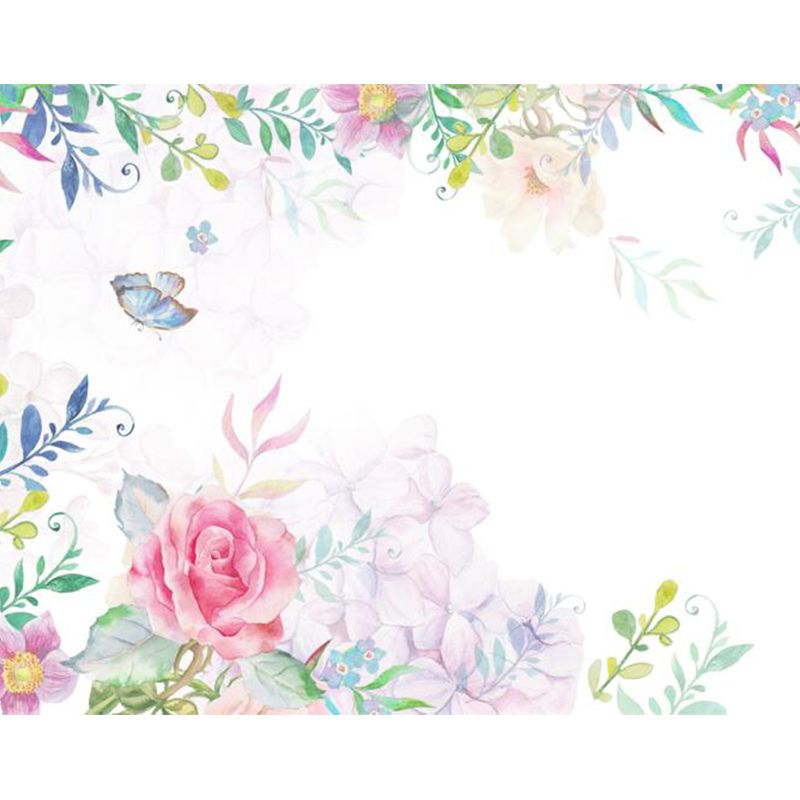 Flower Pattern Wall Mural Modern Decorative Dining Room Wall Covering, Custom Printed