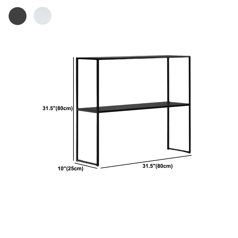 Contemporary Iron Console Table with Shelf and Sled Base,31 inch