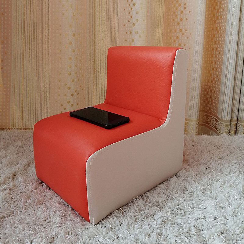 PU Armless Chair10.2"L x12.2"W x 13.7"H Solid Wood Frame Chair for Living Room