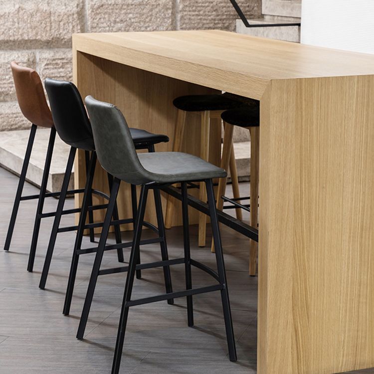 Industrial Style Barstool Indoor Black 4 Legs Bar Stool for Coffee Shop