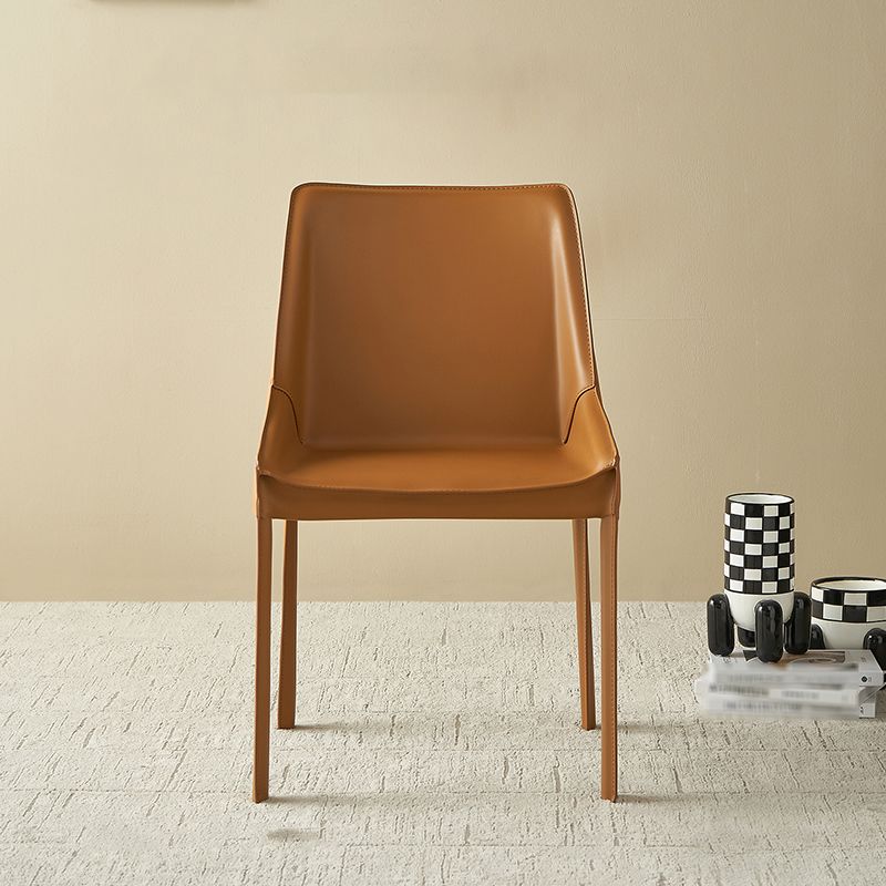 Contemporary Metal Dining Arm Chair Leather Dining Side Chairs for Restaurant Use