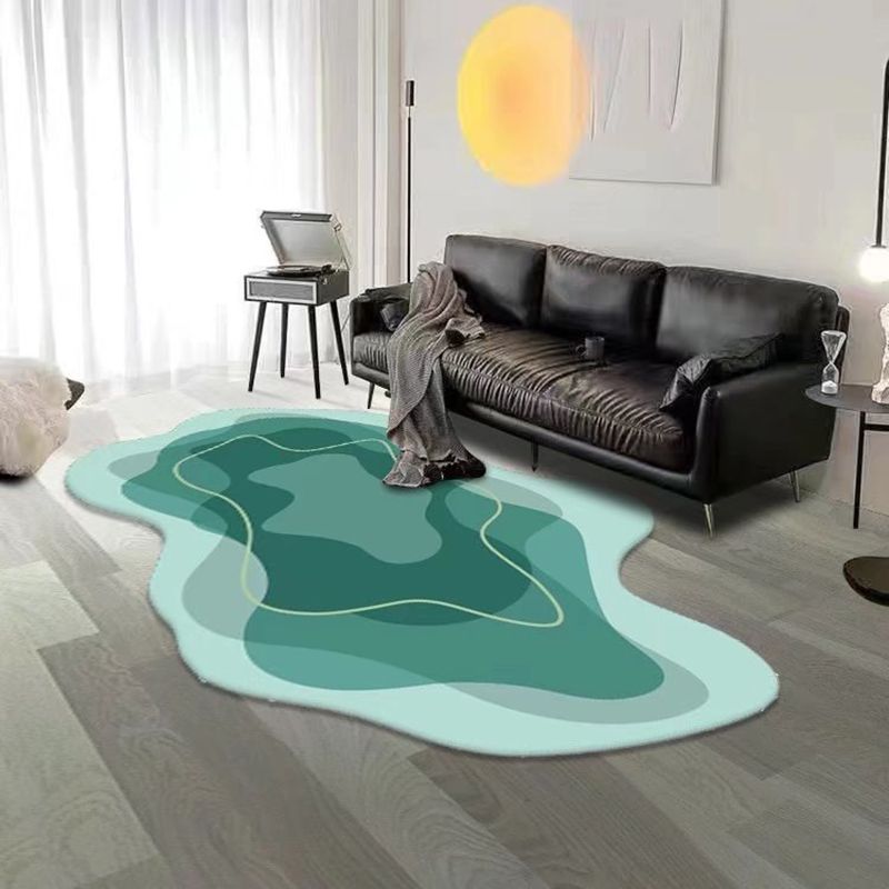White Color Piece Rug Polyester Area Rug Stain Resistant Rug for Living Room