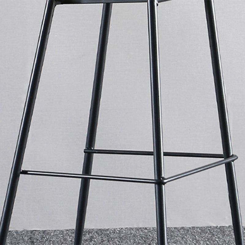 Modern Faux Leather Counter Stool Low Back Indoor Stool with Black Frame