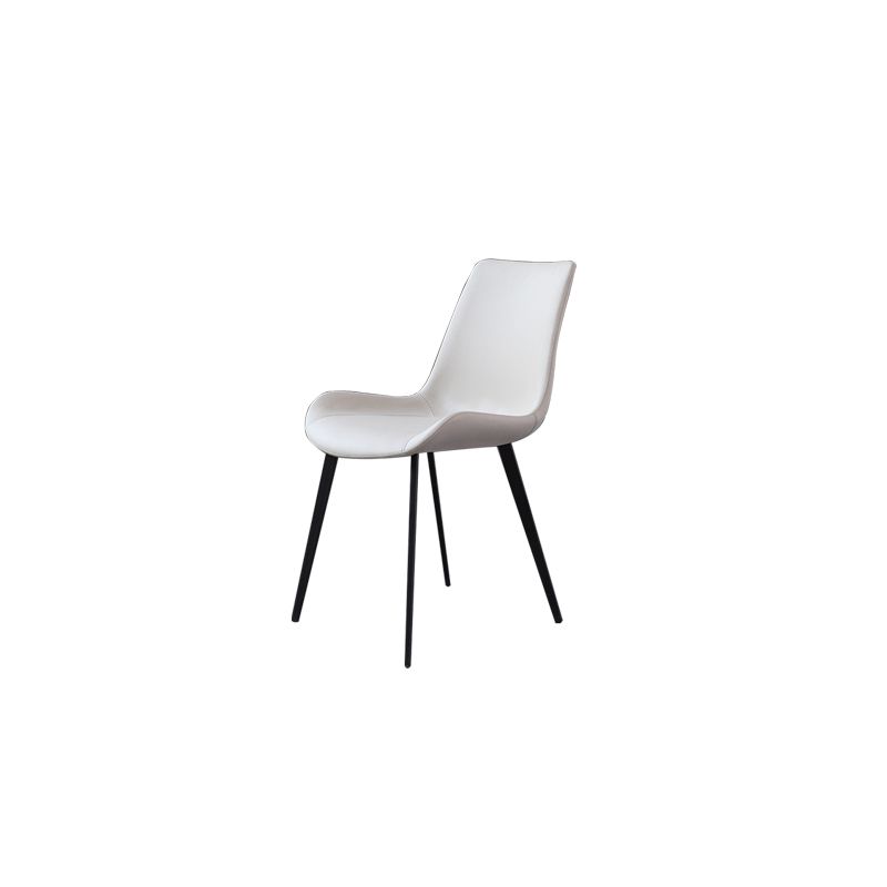 Contemporary Side Chair Metal Solid Back Dining Room Chair for Brasserie