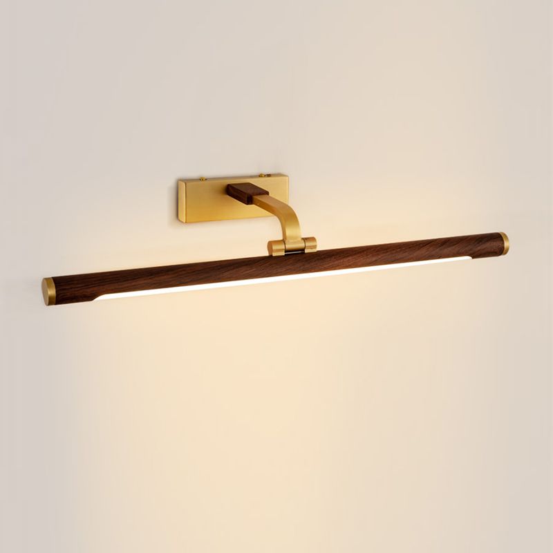 Metal Linear Shade Wall Sconce Modern Style Modern 1 Apparecchio di illuminazione da parete a specchio leggero in marrone