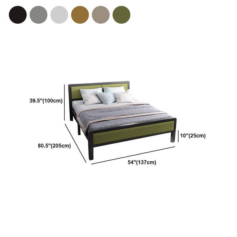Contemporary 39.37-inch High Metallic Bed Frame with Headboard, Mattress Not Included