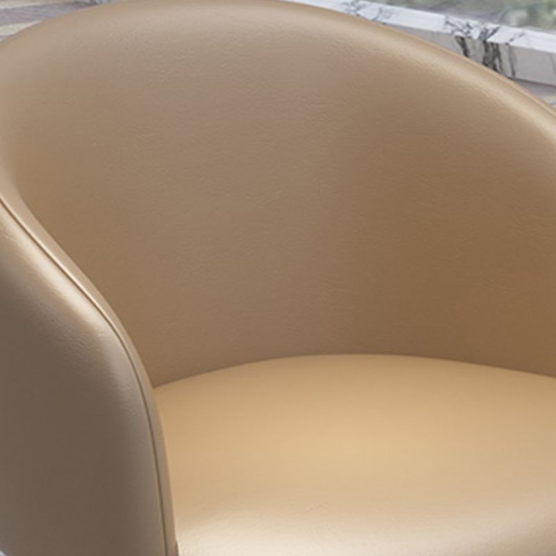 Faux Leather Barrel Accent Chair 20.86" L x 16.53" W x 29.52" H Chair with Metal Legs