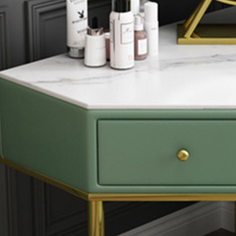 2-Drawers Dressing Table Luxurious Stone Top Vanity Set for Bedroom