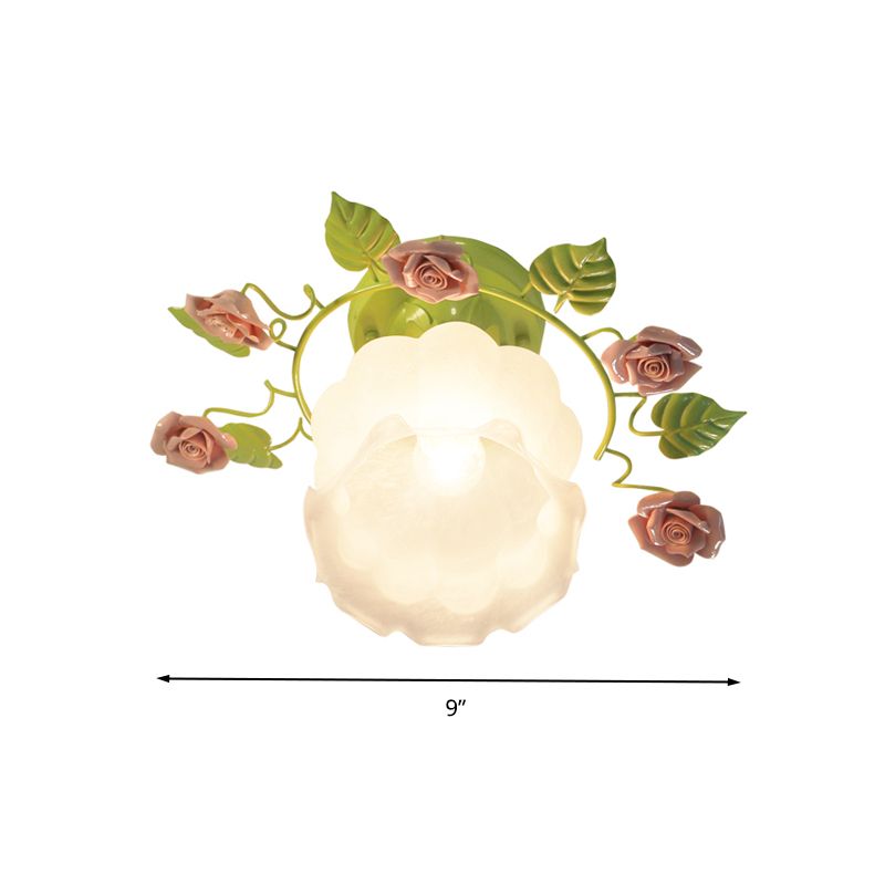 Green 1 tête semi-rincer traditionalisme Sable de plafond en verre sablé pour le salon