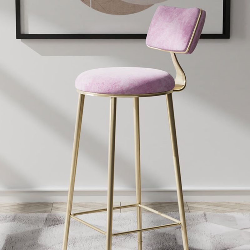 Glam Low Back Bar Stuhl Fußstütze Round Polstered Counter Heighing Stool