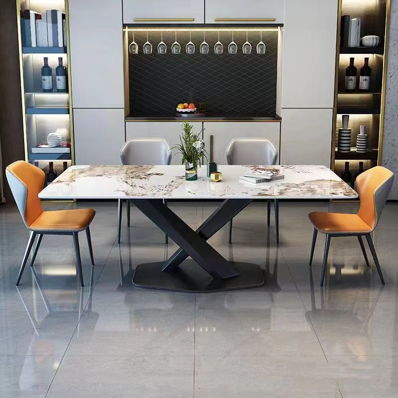 Dinner Room Luxury Dining Table Kitchen Stone Pedestal Dining Table