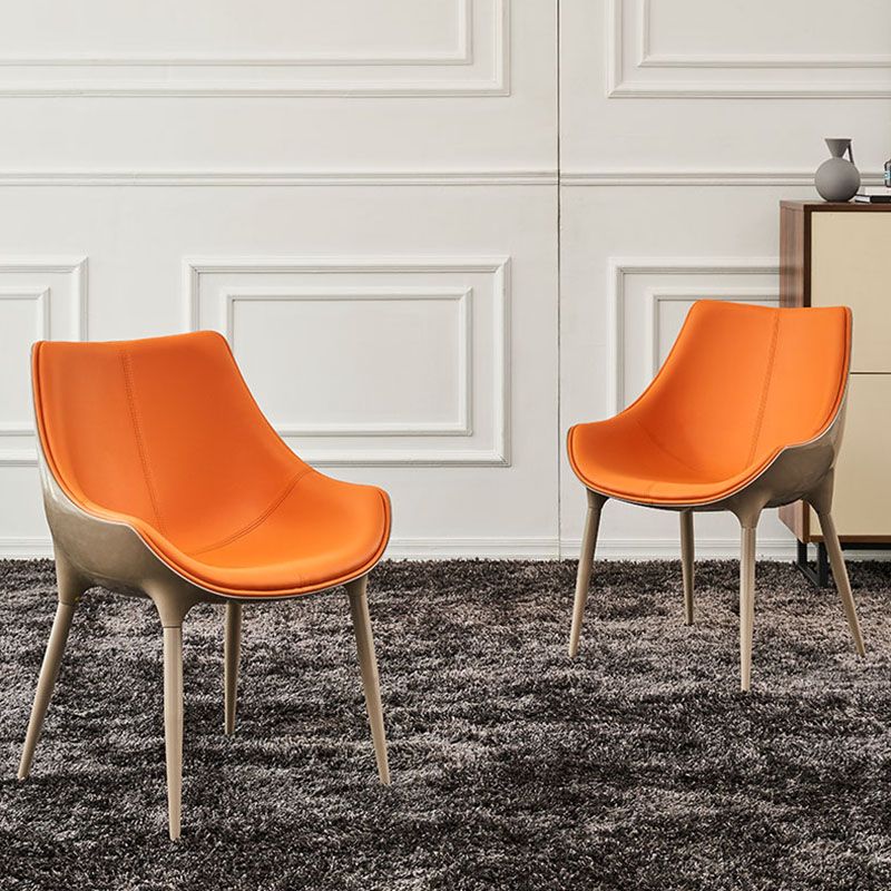 Faux Leather Dining Chair Parsons Chair in Matte Finish for Home