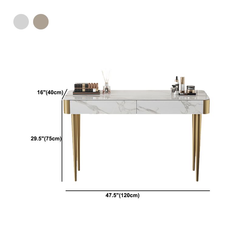 Luxurious Vanity Makeup Dressing Table Stool Set with 2 Drawers