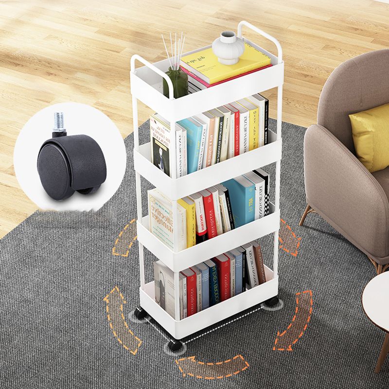 Modern Plastic Bookshelf Pure White Etagere Open Shelf Bookcase