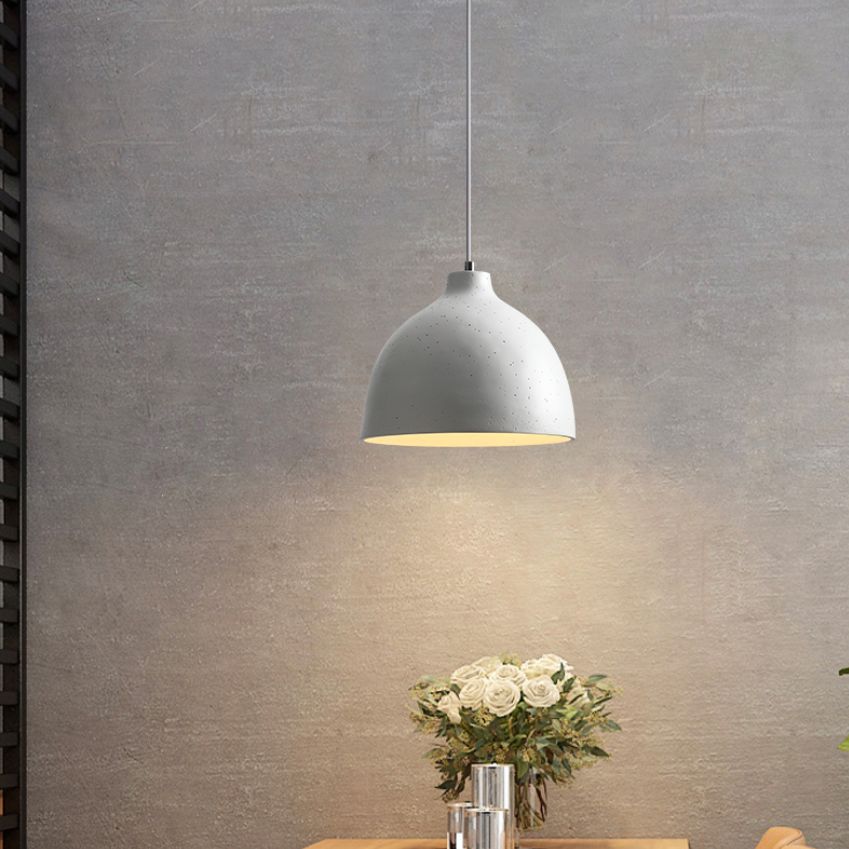 Modern Creative Single Pendant Light Resin Bowl Macaron Hanging Lamp for Dining Room