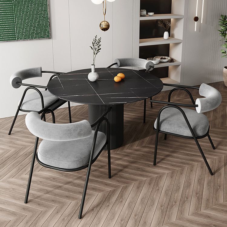 Modern 1/5 Pieces Dining Set Round Stone Dining Table for Dining Room